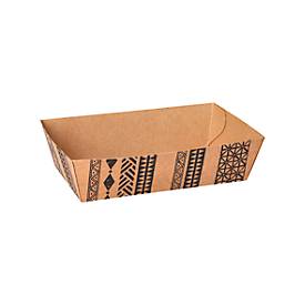 Snacktrays Papstar Maori, Einweg, L 140 x B 105 x H 35 mm, zu 100 % biologisch abbaubar & aus FSC®-zertifizierter Pappe, braun, 400 Stück