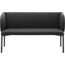 Sofa Leyform LIV, 2-Sitzer, rechteckig, B 1270 x T 620 x H 740 mm, mit Armlehnen & Gleitern, Stoffbezug, anthrazit