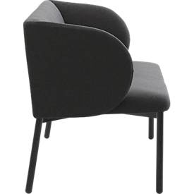 Sofa Leyform LIV, 2-Sitzer, rechteckig, B 1270 x T 620 x H 740 mm, mit Armlehnen & Gleitern, Stoffbezug, anthrazit