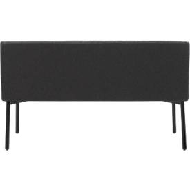 Sofa Leyform LIV, 2-Sitzer, rechteckig, B 1270 x T 620 x H 740 mm, mit Armlehnen & Gleitern, Stoffbezug, anthrazit