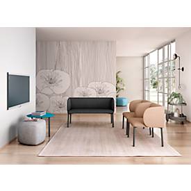 Sofa Leyform LIV, 2-Sitzer, rechteckig, B 1270 x T 620 x H 740 mm, mit Armlehnen & Gleitern, Stoffbezug, anthrazit