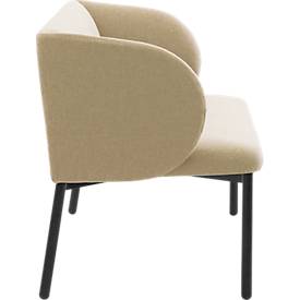 Sofa Leyform LIV, 2-Sitzer, rechteckig, B 1270 x T 620 x H 740 mm, mit Armlehnen & Gleitern, Stoffbezug, beige