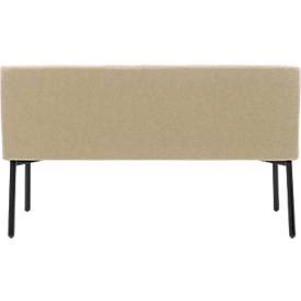 Sofa Leyform LIV, 2-Sitzer, rechteckig, B 1270 x T 620 x H 740 mm, mit Armlehnen & Gleitern, Stoffbezug, beige
