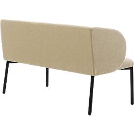 Sofa Leyform LIV, 2-Sitzer, rechteckig, B 1270 x T 620 x H 740 mm, mit Armlehnen & Gleitern, Stoffbezug, beige