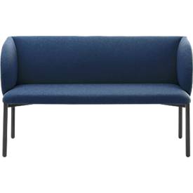 Sofa Leyform LIV, 2-Sitzer, rechteckig, B 1270 x T 620 x H 740 mm, mit Armlehnen & Gleitern, Stoffbezug, dunkelblau