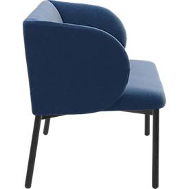 Sofa Leyform LIV, 2-Sitzer, rechteckig, B 1270 x T 620 x H 740 mm, mit Armlehnen & Gleitern, Stoffbezug, dunkelblau