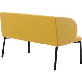 Sofa Leyform LIV, 2-Sitzer, rechteckig, B 1270 x T 620 x H 740 mm, mit Armlehnen & Gleitern, Stoffbezug, gelb