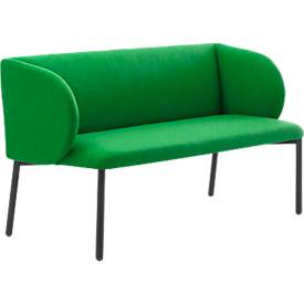 Sofa Leyform LIV, 2-Sitzer, rechteckig, B 1270 x T 620 x H 740 mm, mit Armlehnen & Gleitern, Stoffbezug, grün