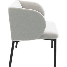 Sofa Leyform LIV, 2-Sitzer, rechteckig, B 1270 x T 620 x H 740 mm, mit Armlehnen & Gleitern, Stoffbezug, hellgrau