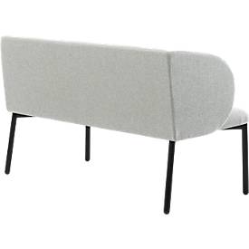 Sofa Leyform LIV, 2-Sitzer, rechteckig, B 1270 x T 620 x H 740 mm, mit Armlehnen & Gleitern, Stoffbezug, hellgrau