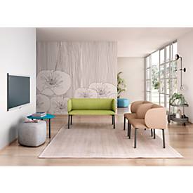 Sofa Leyform LIV, 2-Sitzer, rechteckig, B 1270 x T 620 x H 740 mm, mit Armlehnen & Gleitern, Stoffbezug, hellgrün