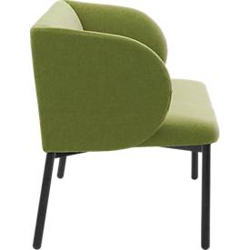 Sofa Leyform LIV, 2-Sitzer, rechteckig, B 1270 x T 620 x H 740 mm, mit Armlehnen & Gleitern, Stoffbezug, moosgrün