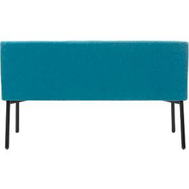 Sofa Leyform LIV, 2-Sitzer, rechteckig, B 1270 x T 620 x H 740 mm, mit Armlehnen & Gleitern, Stoffbezug, petrol