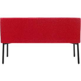 Sofa Leyform LIV, 2-Sitzer, rechteckig, B 1270 x T 620 x H 740 mm, mit Armlehnen & Gleitern, Stoffbezug, rot