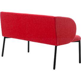 Sofa Leyform LIV, 2-Sitzer, rechteckig, B 1270 x T 620 x H 740 mm, mit Armlehnen & Gleitern, Stoffbezug, rot