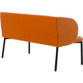 Sofa Leyform LIV, 2-Sitzer, rechteckig, B 1270 x T 620 x H 740 mm, mit Armlehnen & Gleitern, Stoffbezug, terracotta