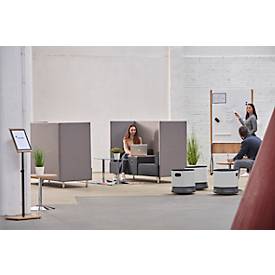 Soft-Seating-System BE SOFT, Sessel, ohne Tisch, m. Akustik-Panel, schwarz-grau