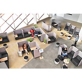 Soft-Seating-System BE SOFT, Sessel, ohne Tisch, m. Akustik-Panel, schwarz-grau