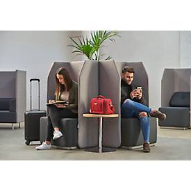 Soft-Seating-System BE SOFT, Sessel, ohne Tisch, m. Akustik-Panel, schwarz-grau