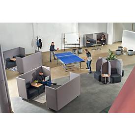 Soft-Seating-System BE SOFT, Sessel, ohne Tisch, m. Akustik-Panel, schwarz-grau