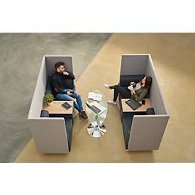 Soft-Seating-System BE SOFT, Sessel, ohne Tisch, m. Akustik-Panel, schwarz-grau