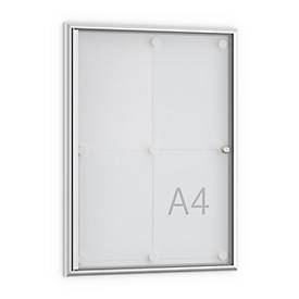 Softline MSK4 flat notice board, frameless door, 4 x DIN A4
