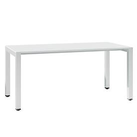 SOLUS PLAY Desk, 4 legs, height adjustable, W 1600 x D 800 x H 720 - 820 mm, white