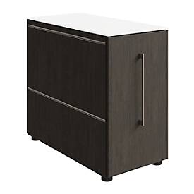 SOLUS PLAY pedestal, with utensil drawer, drawer, attachment left, depth 400 mm, bog oak