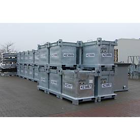 Sonderabfall-Behälter BAUER SAP 800-1, Stahlblech, feuerverzinkt, stapelbar, B 1200 x T 1000 x H 1235 mm