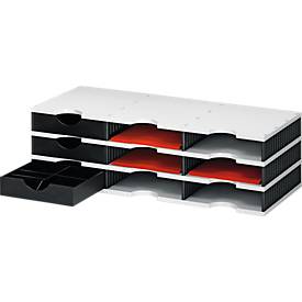 Sortierstation Set Styro styrodoc Trio, 3 Schubladen & 9 Fächer, schwarz-grau/schwarz