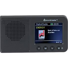 Soundmaster DAB+ Radio mit Bluetooth®, Farbdisplay, Akku, USB-C, Weckfunktion, B 123 x T 25 x H 65 mm