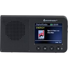 Soundmaster DAB+ Radio mit Bluetooth®, Farbdisplay, Akku, USB-C, Weckfunktion, B 123 x T 25 x H 65 mm