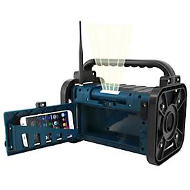 Soundmaster DAB85BL Baustellenradio, DAB+/FM, Bluetooth, mit Akku 7,4 V/2000 mAh, IP44, B 280 x T 180 x H 238 mm