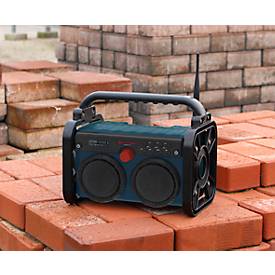 Soundmaster DAB85BL Baustellenradio, DAB+/FM, Bluetooth, mit Akku 7,4 V/2000 mAh, IP44, B 280 x T 180 x H 238 mm