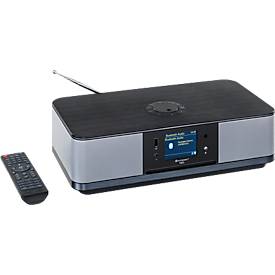 Soundmaster ICD2023SW Internet- Stereo Musikcenter mit WLAN-Internet/DAB+/UKW-Radio, CD/MP3, USB, Bluetooth®, LED Ambientebeleuchtung, APP-Steuerung