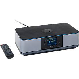 Soundmaster ICD2023SW Internet- Stereo Musikcenter mit WLAN-Internet/DAB+/UKW-Radio, CD/MP3, USB, Bluetooth®, LED Ambientebeleuchtung, APP-Steuerung