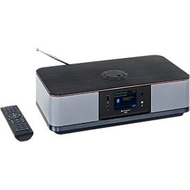 Soundmaster ICD2023SW Internet- Stereo Musikcenter mit WLAN-Internet/DAB+/UKW-Radio, CD/MP3, USB, Bluetooth®, LED Ambientebeleuchtung, APP-Steuerung