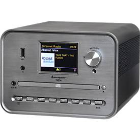 Soundmaster® Musikcenter ICD1050SW, WLAN/Bluetooth/USB/Webradio/DAB+/UKW/CD/MP3, 2 x 7 W, App-Steuerung, mit Fernbedienung, silber