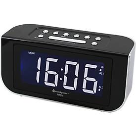 Soundmaster Uhrenradio FUR4005, UKW PLL, mit Funkuhr, vollautomatische Zeit-/Datumseinstellung, Jumbo LCD Anzeige, schwarz