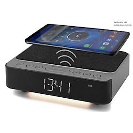 Soundmaster® Uhrenradio UR250AN, DAB+/UKW, 20 Festsenderspeicher, Qi-Ladefunktion, USB, Kopfhöreranschluss, schwarz-grau