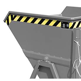 Späne-Kippmulde Bauer SKS 550, Stahl, grau, B 1250 x T 1200 x H 1170 mm, 550 l, bis 1000 kg, Rollen, Ablasshahn, Manuelle Kippvorrichtung