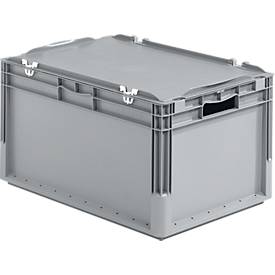 Sparset 5-teilig Euro Box ELB 6320, aus Polypropylen, Inhalt 64 l, grau, B 600 x T 400 x H 320 mm 