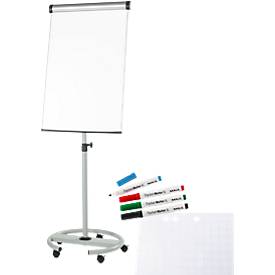 Sparset Maul Flipchart Solid, fahrbar, höhenverstellbar + gratis 1 Block und 4 Stifte