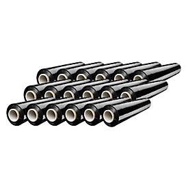 Sparset Stretchfolie, 500 mm x 300 m, schwarz, Stärke 20 my, 18 Rollen