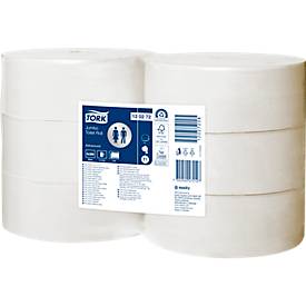 Sparset Tork® Jumbo Advanced Toilettenpapier 120272, 2-lagig, T1-kompatibel, 18 Rollen, weiß + Toilettenpapierspender Jumbo 554000, weiß