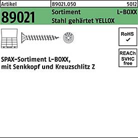 SPAX Schraubensortiment R 8902, L-BOXX YELLOX, Senkkopf Kreuzschlitz Z, Stahl gehärtet, 1 Stück
