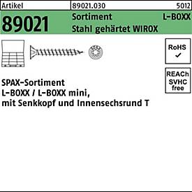 SPAX Schraubensortiment R 8902, Montagekoffer L-BOXX, WIROX Oberfläche, Senkkopf, Innensechsrund T