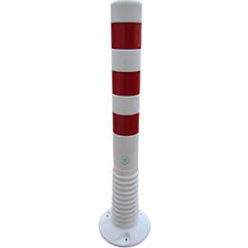 Sperrpfosten Temka Flexipfosten, TPE, selbstaufrichtend, retroreflektierend, H 750 mm, weiß/rot 