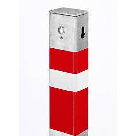 Sperrpfosten, umlegbar, mit Profilhalbzylinder-Vorrichtung