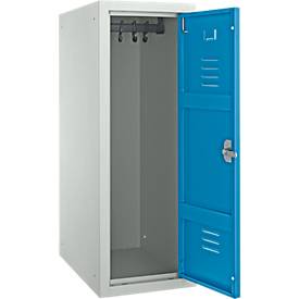 Spind, Stahlblech, Breite 315 mm, Sicherheitsdrehriegelverschluss, montiert, lichtblau